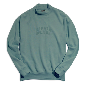 EMBROIDERED "ARCH" MOCK NECK FLEECE - South 8th Sage